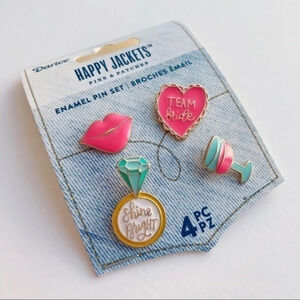 Bridal Bridesmaid Wedding Enamel Pins NWT